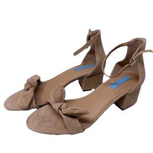 Draper James Preston Sandal Natural Size 8.5 Ankle Strap Block‎ Heel